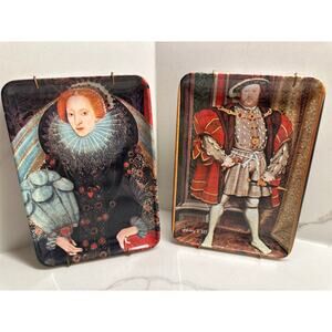 Vintage A Pavo 6" Tray Made Italy VINTAGE Queen Elizabeth I and King Henry VIII
